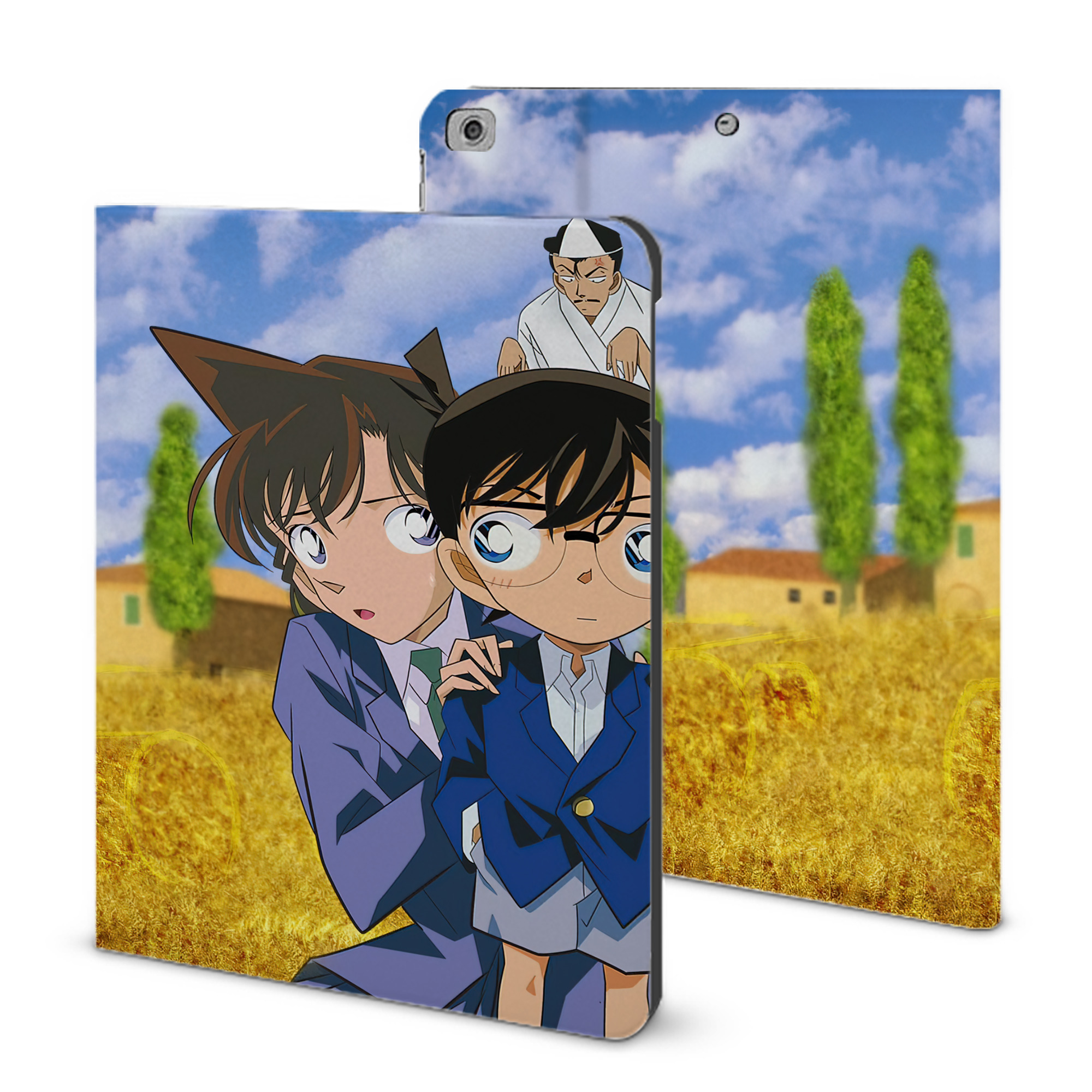 （画像用） 名探偵コナン Detective Conan IPad ケース ブック型 PUレザー TPU 耐衝撃 軽量 薄型 ペン収納なし 全面保護 IPad 各モデル対応